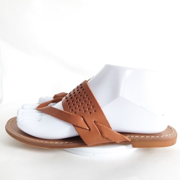 Mariella Boho Camel Tan Made in Italy Flip Flops Thongs Slides Sandals Size 7 - Picture 3 of 11